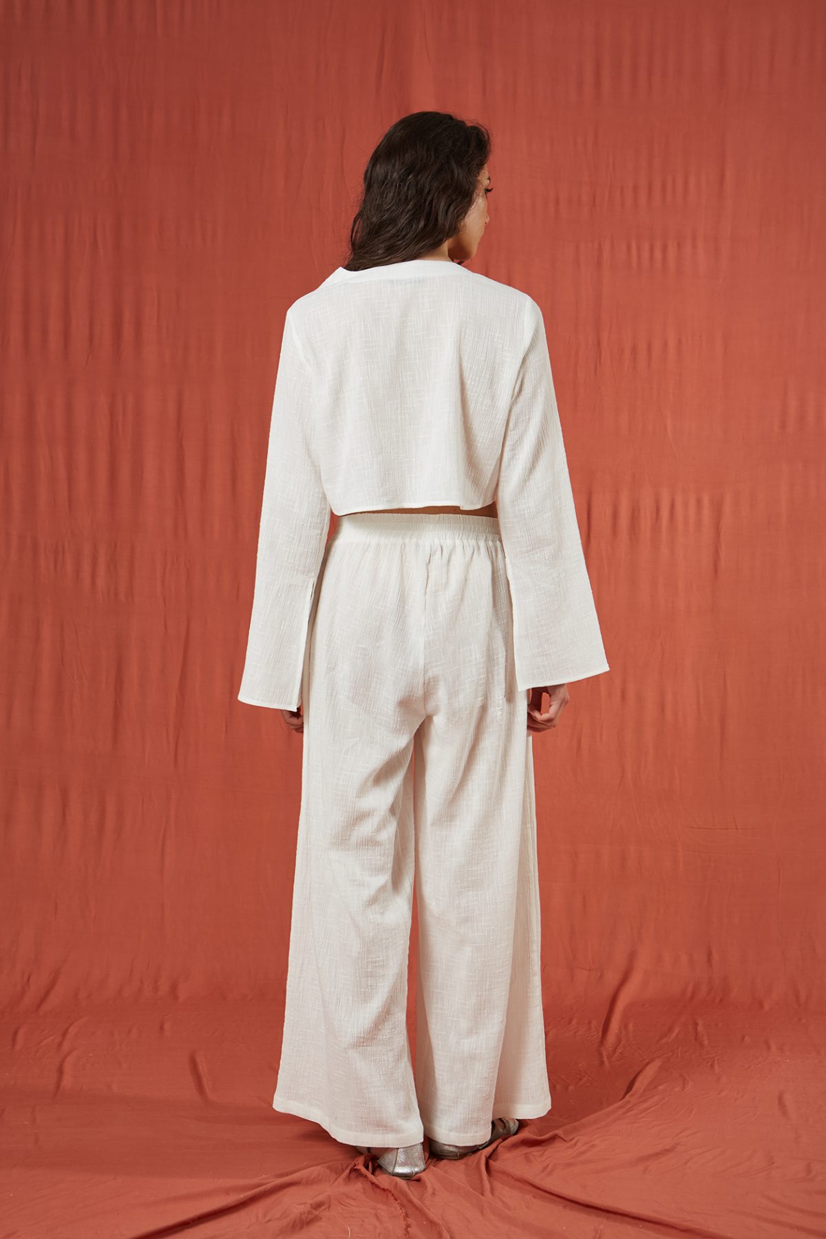 Bali Flanel Beyaz Bluz Pantolon Takım - BE OZ - Görsel 8