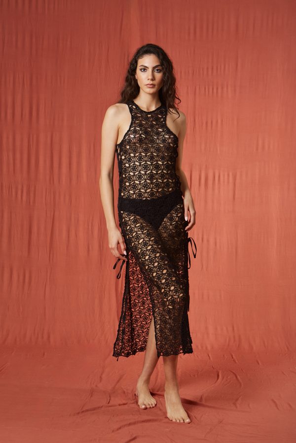 Resort Kroşe Siyah Elbise - BE OZ