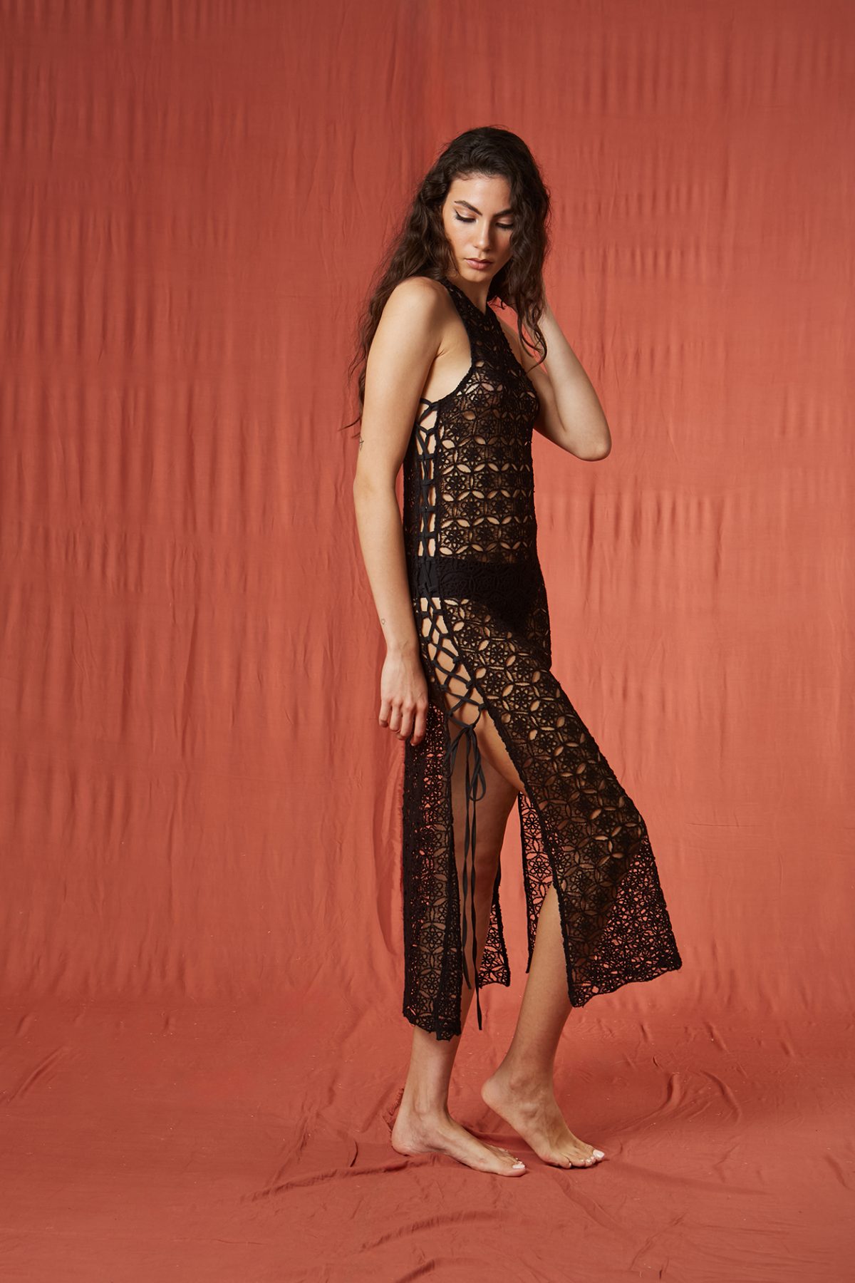 Resort Kroşe Siyah Elbise - BE OZ - Görsel 3