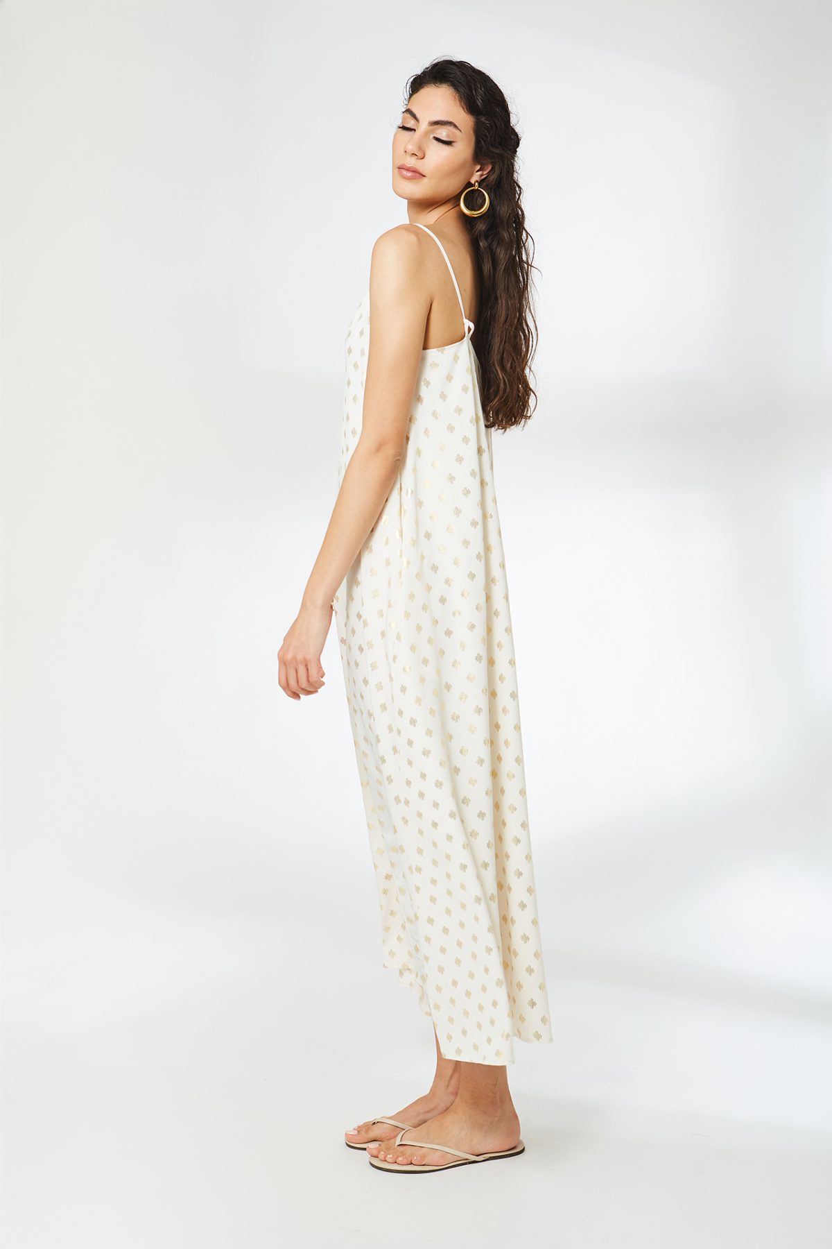 Marnie Gold Varak Ekru Elbise - BE OZ - Görsel 3