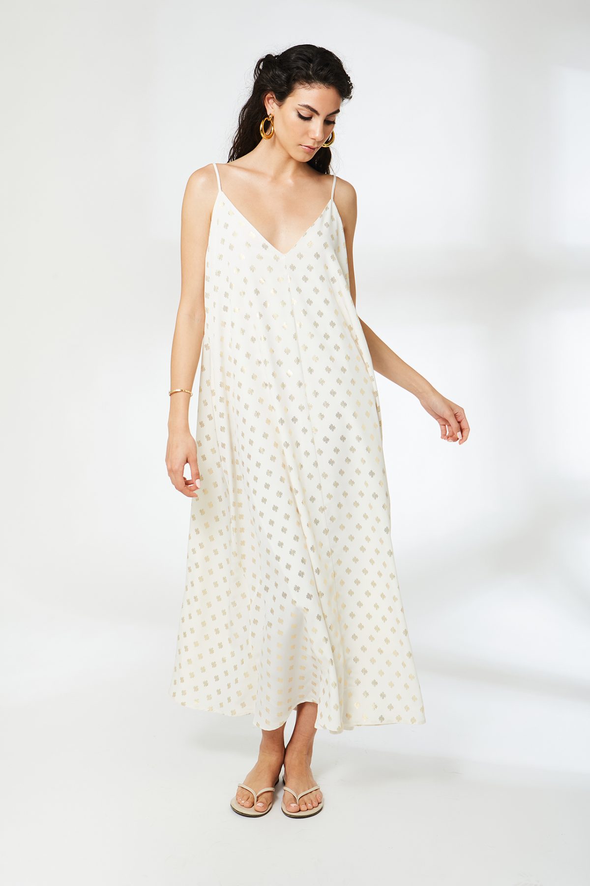 BEOZ_8204 Marnie Gold Varak Ekru Elbise - BE OZ - Görsel 1