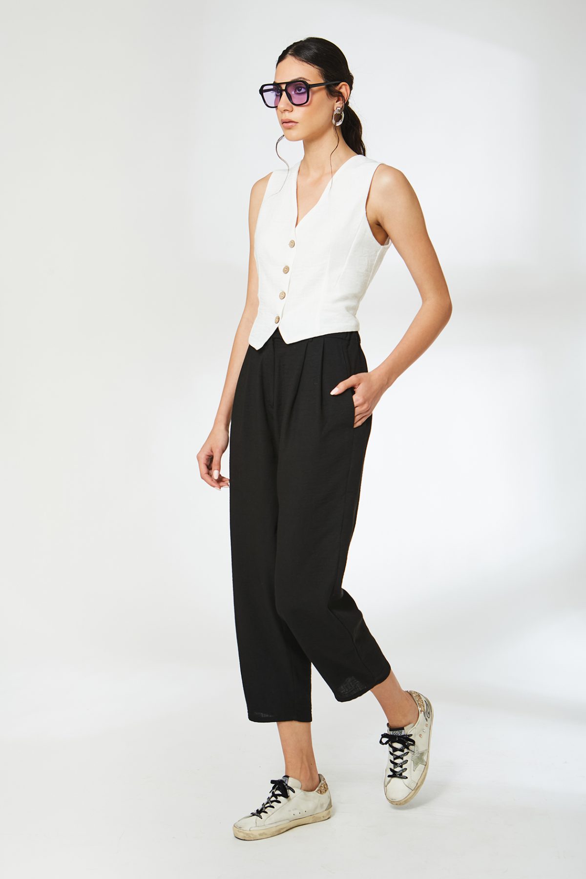 Italy Sırtı Açık Beyaz Yelek - BE OZ - Görsel 4