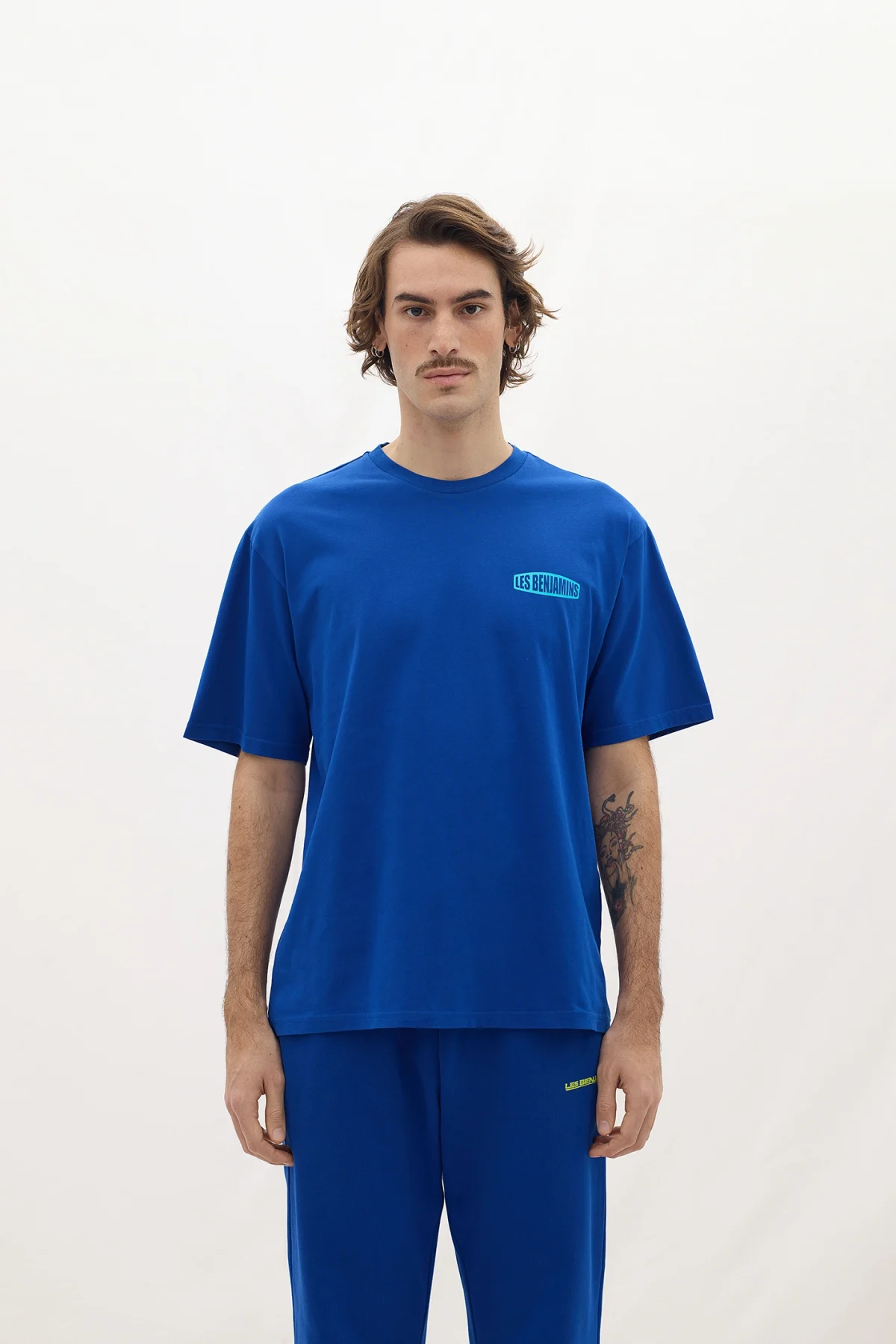 Les Benjamins Regular Tee 010 Blue Fireball - Görsel 4