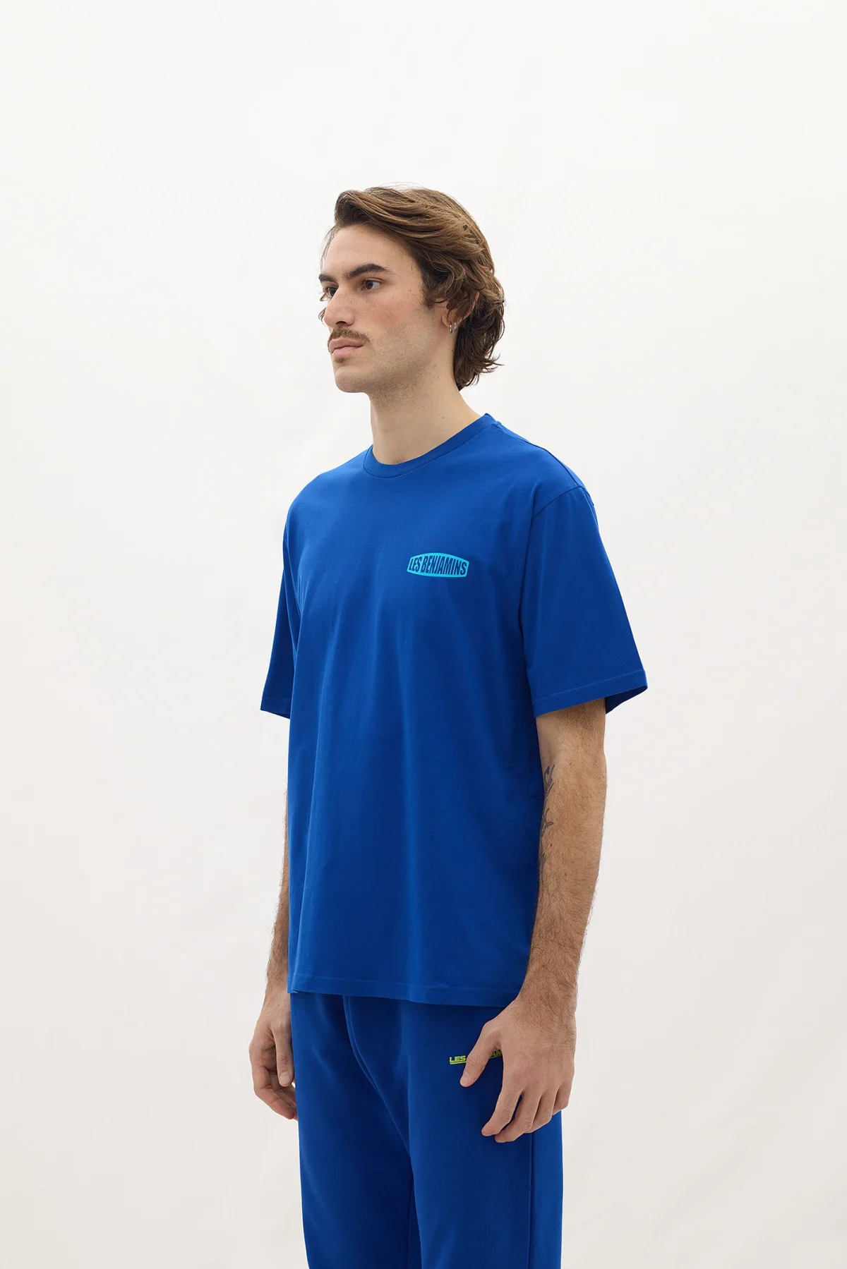 Les Benjamins Regular Tee 010 Blue Fireball - Görsel 5