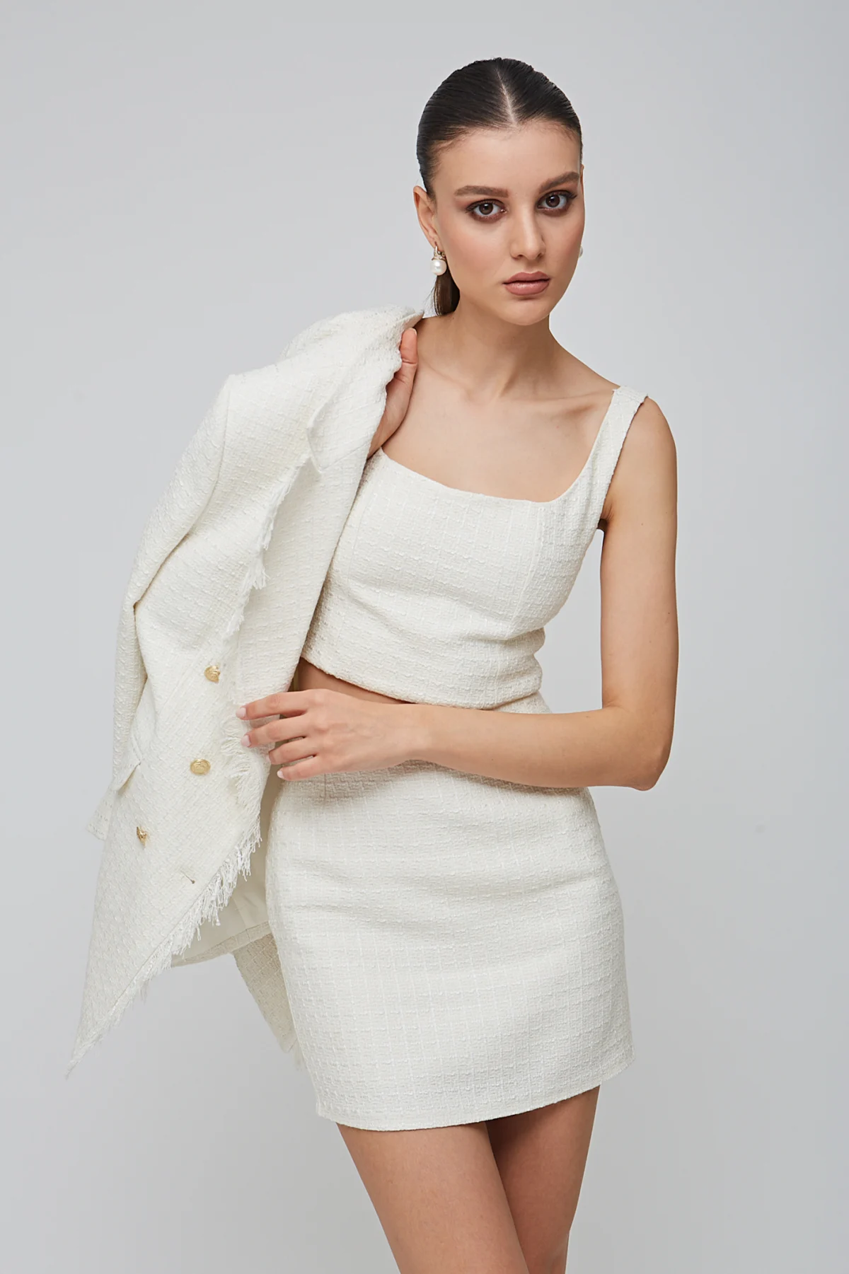 Tüvit Kısa Krem Etek - BE OZ - Görsel 2