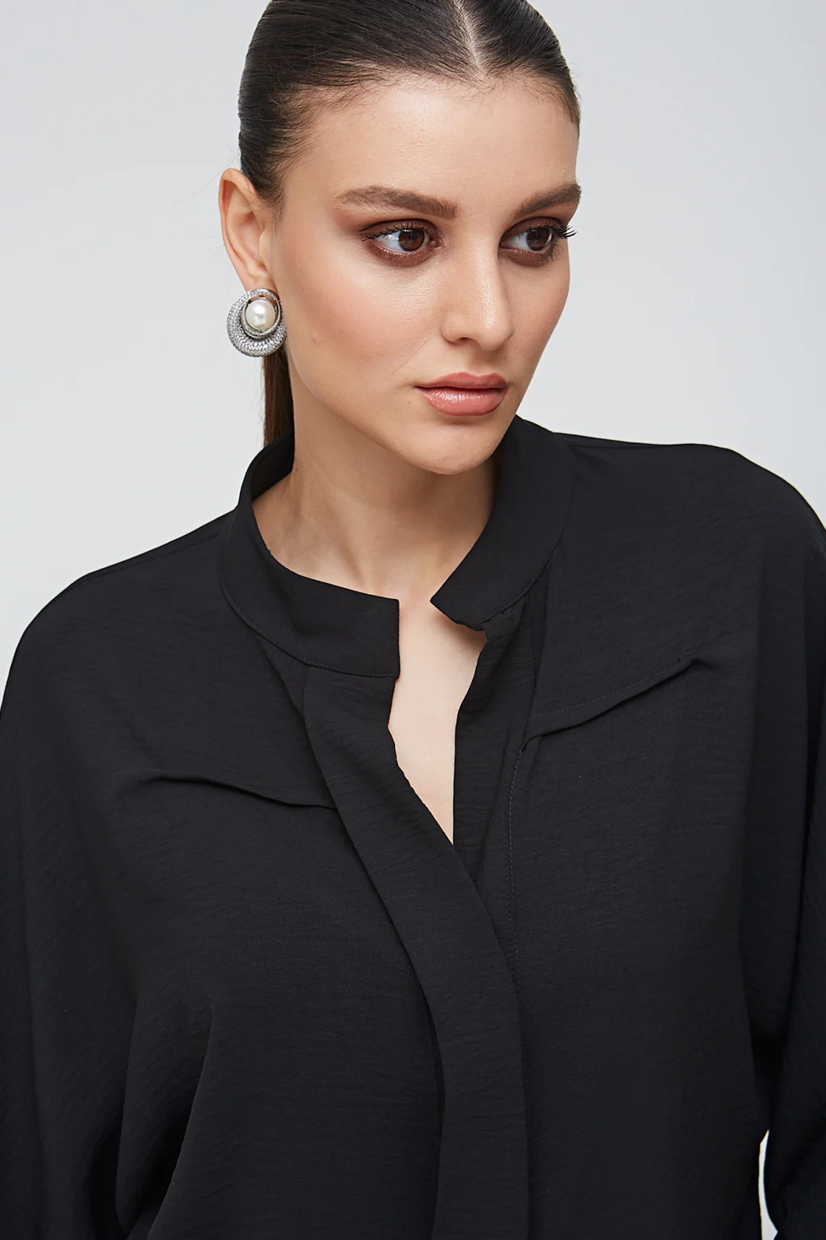 Ata Yaka Siyah Gömlek - BE OZ - Görsel 3