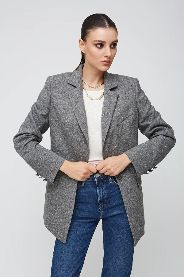 Blazer Kaşe Gri Ceket - BE OZ