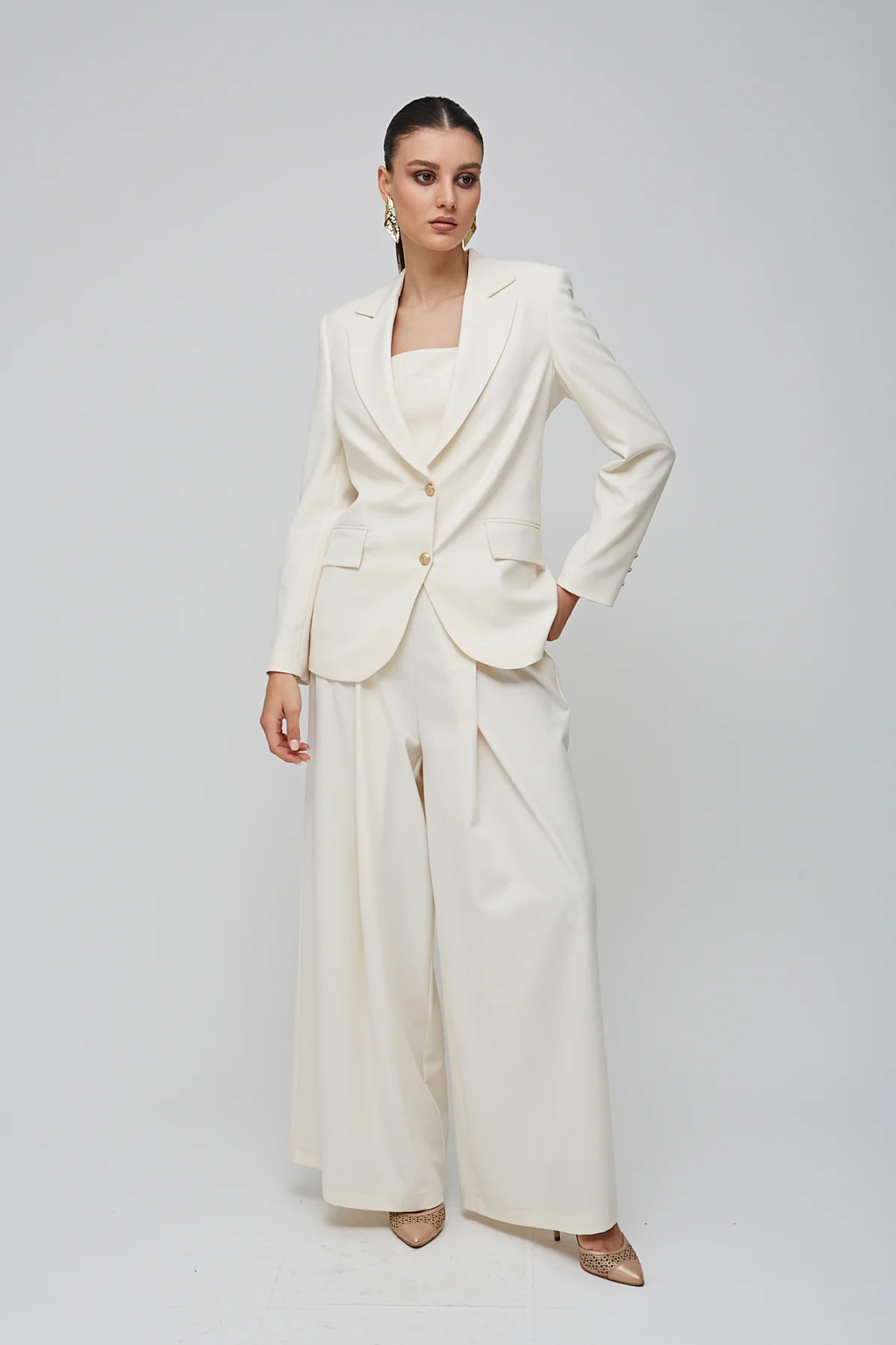 Diana Krem Pantolon - BE OZ - Görsel 6