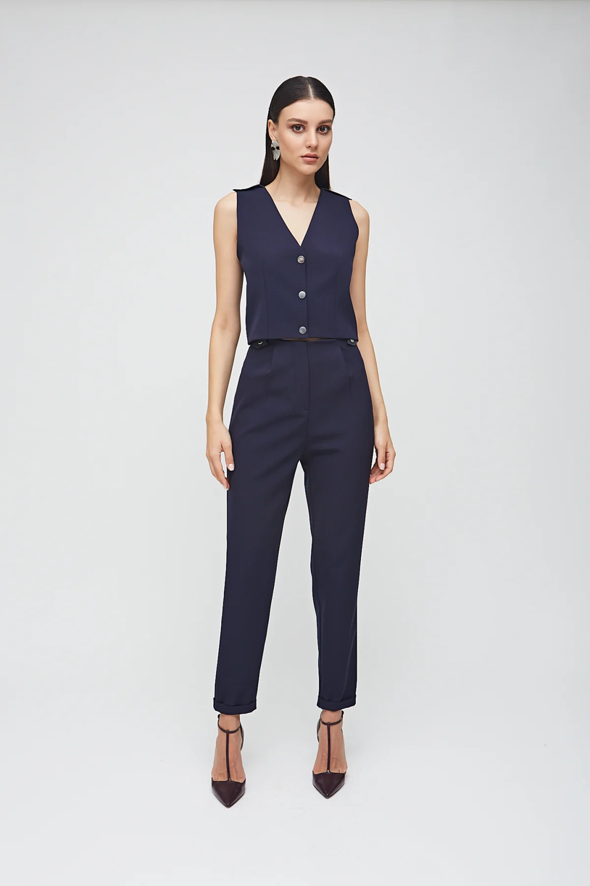 Cross Kısa Lacivert Yelek - BE OZ - Görsel 2