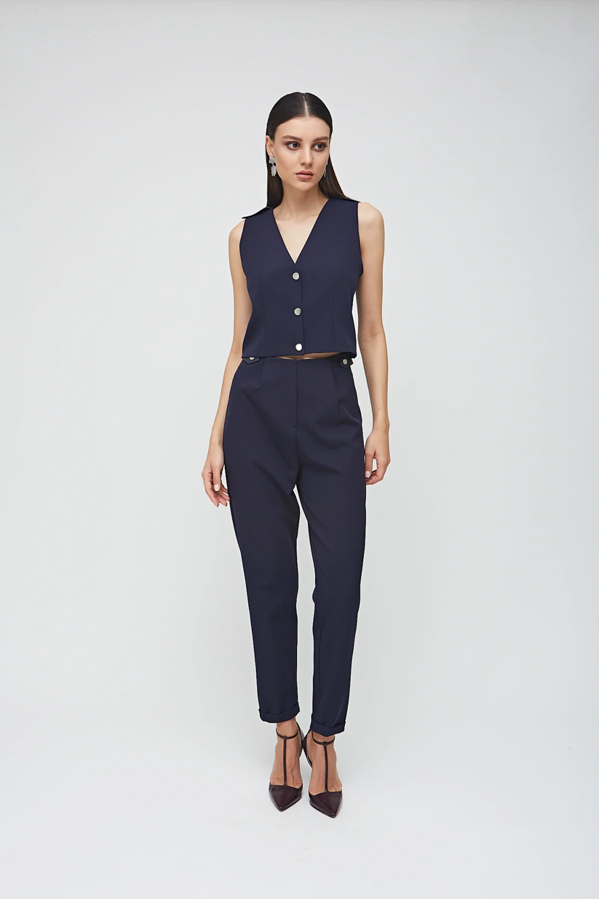 Cross Kısa Lacivert Yelek - BE OZ - Görsel 6