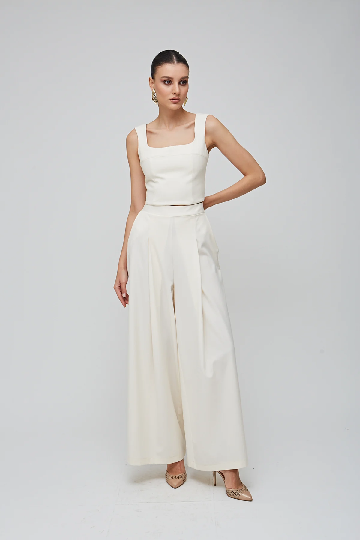 Diana Krem Pantolon - BE OZ - Görsel 3