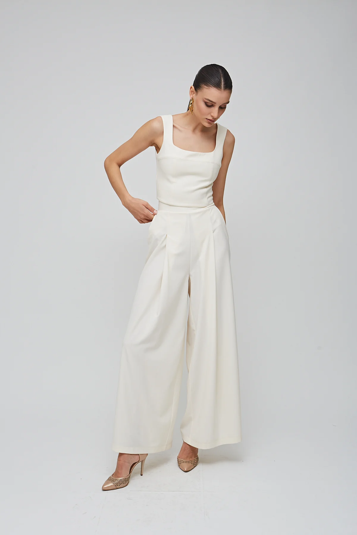 Diana Krem Pantolon - BE OZ - Görsel 2