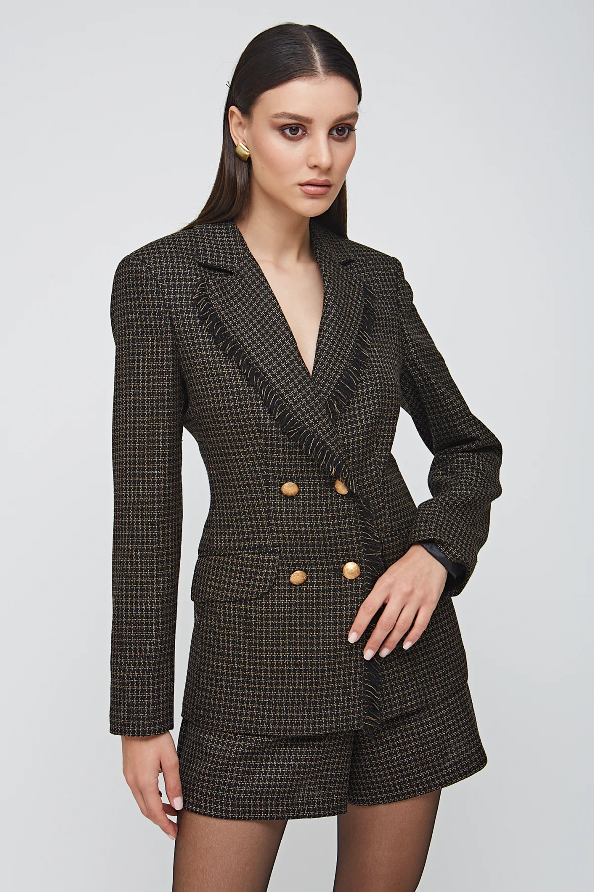 Klasik Yün Kahve/Siyah Ceket - BE OZ - Görsel 3