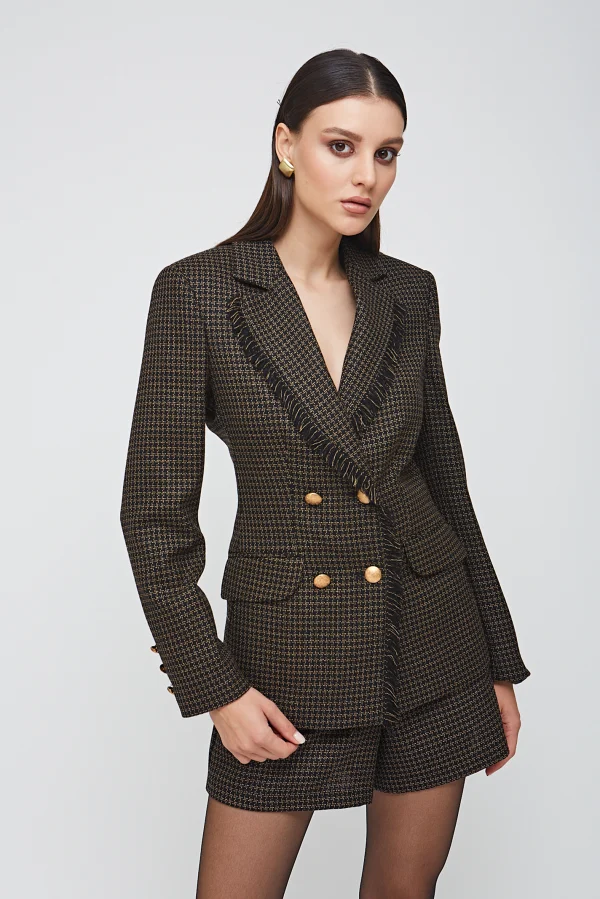 Klasik Yün Kahve/Siyah Ceket - BE OZ