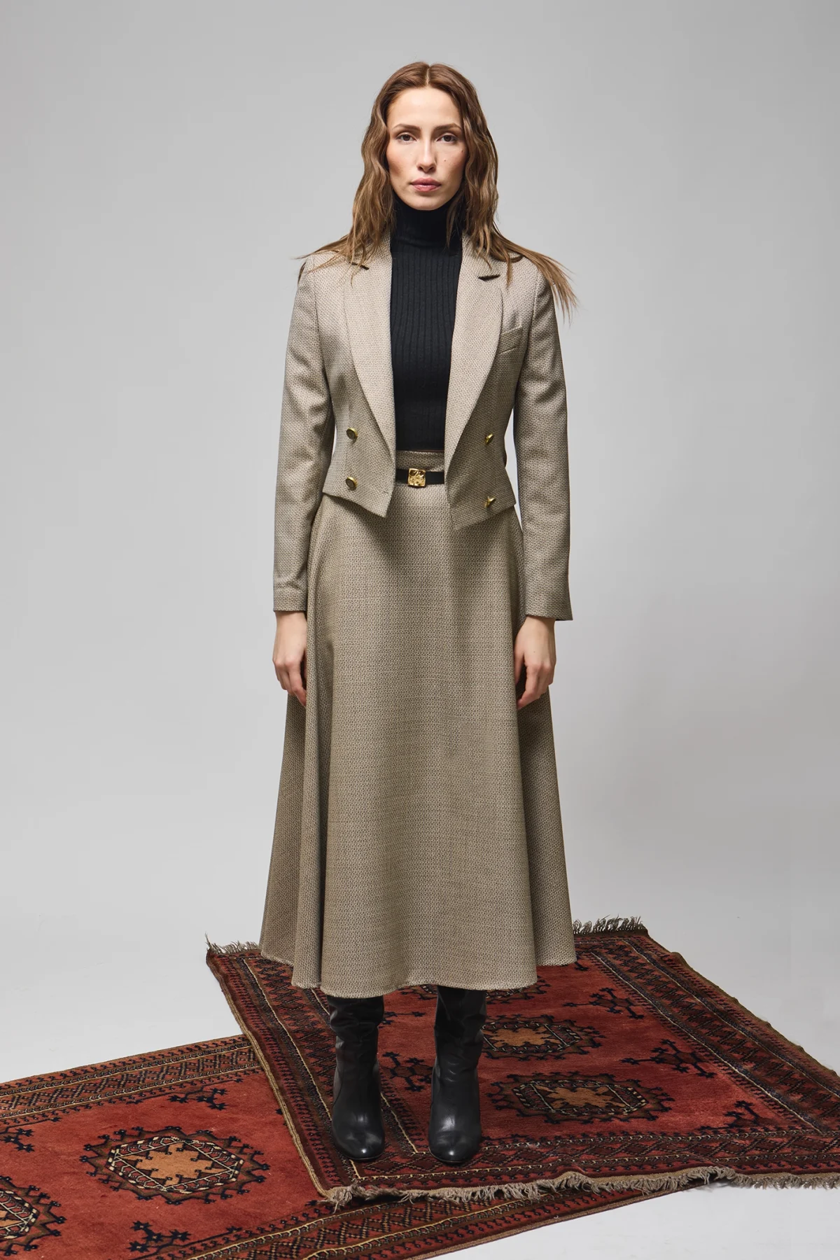 Kruvaze Kısa Karamel Ceket - BE OZ - Görsel 9