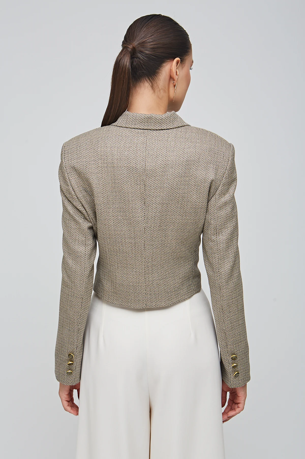 Kruvaze Kısa Karamel Ceket - BE OZ - Görsel 5