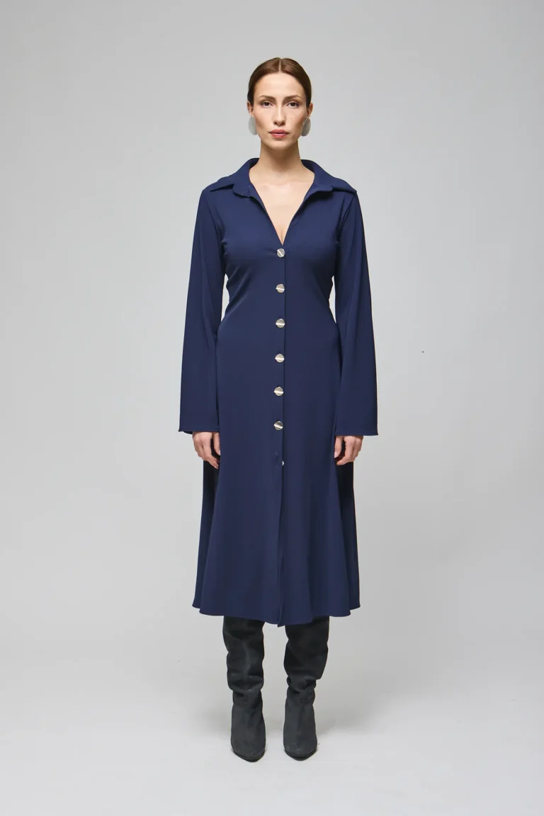 Mısale lacivert gömlek elbise